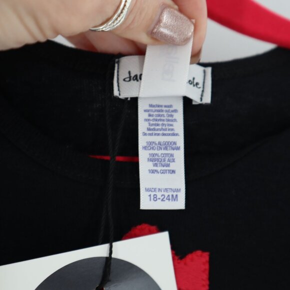 Jack & Nicole Moto Graphic Tee Baby 18-24M Black Casual Playful Basic Comfy‎ NWT - Picture 4 of 7